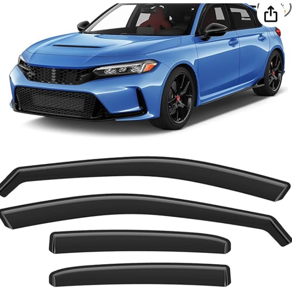 in-Channel Rain Sun Guard for Hondas Sedan Durable Flexible Black Side Windows